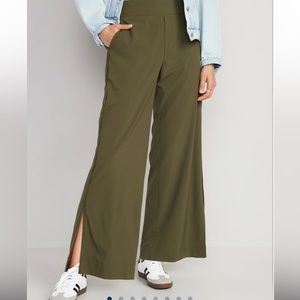 Old Navy High-Waisted StretchTech Wide-Leg Pants Army Green Size med NWT